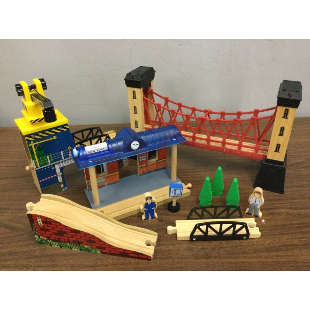 Imaginarium Structures Station Bridge Crane Cross Trestle Trees, people